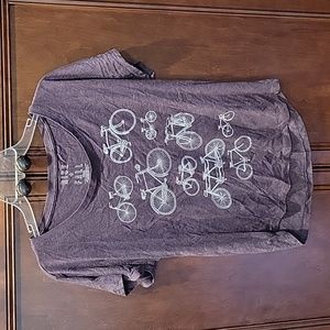 Rise + Fall Bicycle T-shirt Sz Medium Purple White